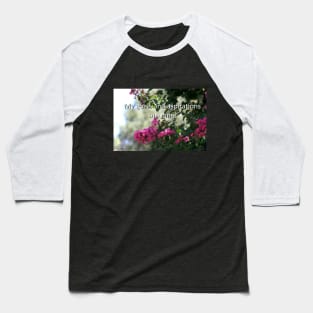 Manifestion mantra with nature flowering tree image Baseball T-Shirt